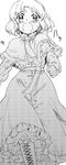  :o alice_margatroid blush boots cape cross-laced_footwear dress frills from_below greyscale knee_boots looking_at_viewer looking_down monochrome necktie open_mouth puffy_short_sleeves puffy_sleeves short_sleeves simple_background solo touhou walking white_background yuu_(kfc) 