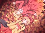  aki_minoriko aki_shizuha blonde_hair duplicate food fruit grapes hair_ornament hat leaf leaf_background leaf_hair_ornament leaf_on_head lzh multiple_girls red_eyes short_hair siblings sisters touhou wallpaper wheat yellow_eyes 