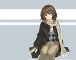  arms_at_sides blush brown_eyes brown_hair coat frown gloves kurogin looking_at_viewer original scarf simple_background solo sweater sweater_vest two-tone_background unhappy upset wallpaper watermark web_address winter_clothes winter_coat 