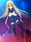  blonde_hair cape evangeline_a_k_mcdowell gothic long_hair mahou_sensei_negima! solo thighhighs very_long_hair yuzuki_furon 