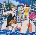  agent_aika aida_rion aika_(series) arm_up armpits ass bare_arms bare_legs bare_shoulders bent_over bianca_(agent_aika) bikini black_swimsuit blonde_hair blue_bikini blue_delmo blue_eyes blue_sky blue_swimsuit bottomless bow bra breasts brown_eyes brown_hair cannon champagne_flute cleavage cloud cloudy_sky cocktail cocktail_umbrella collarbone covered_navel covered_nipples cup day drinking_glass earrings extra eyebrows eyebrows_visible_through_hair eyewear_on_head folded_ponytail food fruit glasses golden_delmo green_eyes hairband hand_on_hip highleg highleg_swimsuit holding holding_cup hotel ice jacket jewelry kappa lipstick looking_at_viewer looking_back makeup medium_breasts multiple_girls navel official_art one-piece_swimsuit open_mouth orange_hair out_of_frame outdoors palm_tree panties pool pool_ladder poolside profile red_bikini red_hair red_jacket red_lips red_swimsuit shirt short_hair side-tie_bikini side-tie_panties sky stuffed_animal stuffed_toy sumeragi_aika sunglasses swimsuit tan thighs tree underwear wading water white_bra white_shirt yamauchi_noriyasu yellow_bow yellow_swimsuit 