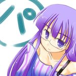  bespectacled glasses mizushima_kai patchouli_knowledge purple_eyes purple_hair solo touhou 