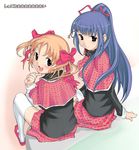  1girl fujisaki_nadeshiko imaichi long_hair otoko_no_ko ribbon school_uniform shugo_chara! thighhighs yuiki_yaya 