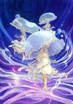  animal_themed_umbrella bubble dress efira frills gloves jellyfish multiple_girls original umbrella underwater 