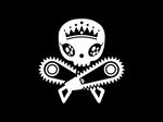  chainsaw crown kaibutsu_oujo monochrome skull 