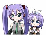  artist_request cosplay hatsune_miku hatsune_miku_(cosplay) hiiragi_kagami hiiragi_tsukasa kagamine_rin kagamine_rin_(cosplay) lowres lucky_star multiple_girls twintails vocaloid 