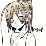  bangs brown_eyes brown_hair bunbun copyright_request solo vector_trace 