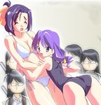  ass bikini love_po! morimi_ashita purple_eyes purple_hair swimsuit 