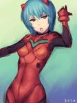  :o armpits ayanami_rei bangs blue_hair bodysuit bracer breasts character_name cosplay cowboy_shot fumio_(rsqkr) gloves gradient gradient_background hair_between_eyes hair_ornament hand_up looking_at_viewer neon_genesis_evangelion number open_mouth outstretched_arm pilot_suit plugsuit red_bodysuit red_eyes short_hair sketch slender_waist small_breasts solo souryuu_asuka_langley souryuu_asuka_langley_(cosplay) turtleneck 