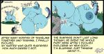 absurd_res anthro big_breasts blue_body bodily_fluids breasts comic cum cum_in_pussy cum_inside duo ejaculation english_text evolution female generation_2_pokemon genital_fluids hi_res huge_breasts human lily_(tibbs) male male/female mammal meme_pose nintendo penetration pokemon pokemon_(species) quagsire tail text thick_thighs tibbs tongue tongue_out vaginal vaginal_penetration white_eyes wooper