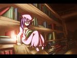  asakura_masatoki book hat library patchouli_knowledge purple_eyes purple_hair reading solo touhou voile 
