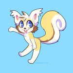 1:1 2022 3_toes 4_fingers anthro artist blue_background blue_eyes brown_hair brown_nose cheek_tuft chest_tuft chotpot circle_eyebrows colored digital_drawing_(artwork) digital_media_(artwork) ear_tuft english_description eyebrows facial_tuft featureless_chest featureless_crotch feet fingers full-length_portrait fur hair leaning leaning_forward light lighting long_tail male male_anthro mammal multicolored_body multicolored_fur multicolored_hair multicolored_tail no_pupils nude_anthro nude_male open_mouth open_smile pink_inner_ear pink_tongue portrait rodent sciurid shaded short_hair simple_background simple_shading smile solo tail toes tongue tree_squirrel tuft two_tone_hair tyler_(gabdraws) white_eyebrows white_hair yellow_body yellow_fur yellow_tail