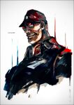  angry artist_name bask_om clenched_teeth commentary_request goggles gradient_background gundam gundam_gquuuuuux k-suwabe military_rank_insignia military_uniform realistic science_fiction signature teeth titans_(gundam) zeta_gundam zeta_gundam_define 