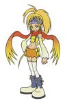  al_bhed_eyes blue_headband final_fantasy final_fantasy_x final_fantasy_x-2 kingdom_hearts kingdom_hearts_ii nomura_tetsuya official_art rikku scarf solo thighhighs 