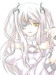  eyepatch kirakishou lolita_fashion ribi rozen_maiden solo white_hair yellow_eyes 