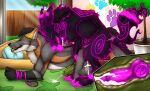  all_fours animal_genitalia animal_penis anthro anthro_on_feral anthro_penetrated bestiality black_body black_fur black_hair bodily_fluids canid canine canine_genitalia canine_penis claws cum cum_in_ass cum_inside cumshot cutaway duo ejaculation erection eyes_closed feral feral_penetrating feral_penetrating_anthro from_behind_position fur genital_fluids genitals green_penis green_tongue grey_body grey_fur hair hi_res internal internal_anal killthe_demon knot male male/male male_penetrated male_penetrating male_penetrating_male mammal markings open_mouth orange_body orange_fur outside pawpads penetration penis pink_claws pink_markings pink_pawpads pink_penis pink_tongue sex short_hair side_view tongue tongue_out 