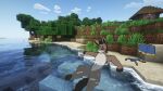 16:9 3_fingers abs anthro asinus big_ears clothing clothing_aside delta&#039;s_art dink_(delta&#039;s_art) donkey equid equine eyes_closed fingers hi_res hooves light male mammal microsoft minecraft mojang muscular outside partially_submerged relaxing screencap screencap_background shoreline solo sunlight village widescreen xbox_game_studios