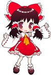  :3 ascot bangs black_hair bloomers blush bow chibi detached_sleeves frilled_skirt frills full_body hair_bow hair_tubes hakurei_reimu looking_at_viewer okome_(ricecandy) open_mouth outstretched_arms red_bow red_eyes red_ribbon red_skirt ribbon ribbon-trimmed_sleeves ribbon_trim shoes sidelocks simple_background skirt skirt_set smile solo touhou underwear vest white_background white_bloomers white_legwear 