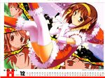  2boys 3girls artist_request asahina_mikuru calendar_(medium) christmas december elbow_gloves gloves koizumi_itsuki kyon multiple_boys multiple_girls nagato_yuki santa_costume scan suzumiya_haruhi suzumiya_haruhi_no_yuuutsu thighhighs white_gloves zettai_ryouiki 