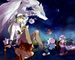  baseball_cap crescent_moon emolga ferris_wheel folala foongus gen_5_pokemon green_eyes green_hair hat long_hair male_focus moon n_(pokemon) night night_sky oshawott pokemon pokemon_(creature) pokemon_(game) pokemon_bw ponytail purrloin reshiram shooting_star sky snivy swadloon tepig tympole watchog woobat 