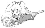  big_hair drill_hair greyscale heriyama long_hair lowres monochrome pantyhose rockman ryuusei_no_rockman shirogane_luna solo 