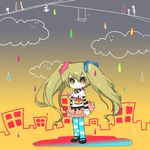  bad_id bad_pixiv_id city cloud emita original pantyhose rain skirt solo twintails 