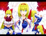  alice-san alice_margatroid blonde_hair blue_eyes bow capelet flower hair_bow hairband long_hair shanghai_doll short_hair solo touhou 