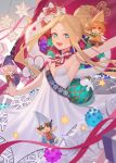  1boy 3girls abigail_williams_(fate) abigail_williams_(santa)_(fate) absurdres bare_shoulders black_hair blonde_hair blue_eyes blush bow box breasts cloak closed_eyes double_bun dress fate/grand_order fate_(series) forehead fujimaru_ritsuka_(female) fujimaru_ritsuka_(male) fur-trimmed_cloak fur_trim gift gift_box hair_bow hair_bun highres light_(nightty45) long_hair looking_at_viewer mash_kyrielight multiple_girls open_mouth orange_eyes orange_hair parted_bangs pink_hair red_bow red_cloak sash short_hair sidelocks small_breasts smile stuffed_animal stuffed_toy teddy_bear tiara white_bow white_dress 