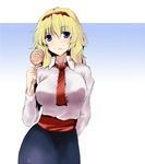  alice_margatroid bad_id bad_pixiv_id beegle blonde_hair blue_eyes candy food hairband lollipop short_hair solo touhou 