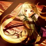  bag blonde_hair brown_eyes handbag hood hood_down hoodie long_hair miyabi_akino original shade solo sunset twilight very_long_hair wide-eyed 