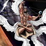  beard epic facial_hair gamma_ray_burst male_focus manly moon one_piece planet shirtless solo space star urouge wings 