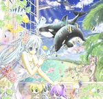  ahoge bad_id bad_pixiv_id ball beach beach_umbrella bikini bracelet character_doll chibi cloud day dolphin dress fish flower flying_fish fuka gumi hair_flower hair_ornament hatsune_miku jewelry kagamine_len kagamine_rin kaito kamui_gakupo long_hair megurine_luka meiko multiple_girls ocean orca outdoors sf-a2_miki sky swimsuit umbrella vocaloid water window 