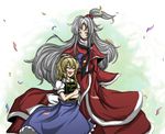  alice_margatroid alice_margatroid_(pc-98) blonde_hair book grey_hair long_hair md5_mismatch multiple_girls murasaki_ramen ribbon shinki side_ponytail touhou touhou_(pc-98) 