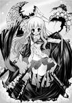  aruteido blush cape greyscale highres long_hair louise_francoise_le_blanc_de_la_valliere monochrome moon panties pantyshot pentacle sphere thighhighs underwear wand zero_no_tsukaima 