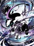  akezu epic fighting_stance gen_1_pokemon glowing glowing_eyes male_focus mewtwo no_humans pokemon pokemon_(creature) psychic solo 