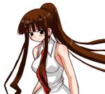  brown_eyes brown_hair casual inaba_fuyuki long_hair mahou_sensei_negima! necktie ookouchi_akira ponytail solo 