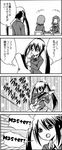  4koma asuka_asuka blazer comic greyscale guitar highres hirasawa_yui instrument jacket k-on! long_hair metallica monochrome multiple_girls nakano_azusa school_uniform short_hair tainaka_ritsu translated twintails 