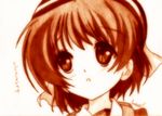  bad_id bad_pixiv_id clannad close-up godees highres monochrome okazaki_ushio solo traditional_media 