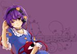  bad_id bad_pixiv_id choker eyes hairband headphones heart komeiji_satori purple_hair r2sais short_hair solo touhou 