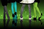 akiyama_mio aqua_legwear black_legwear don't_say_&quot;lazy&quot; green_legwear high_heels hirasawa_yui k-on! kotobuki_tsumugi legs multiple_girls nano00 pantyhose reflection shoes star striped striped_legwear tainaka_ritsu vertical-striped_legwear vertical_stripes 