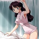  armpit_peek dokkiri_doctor haruyama_kazunori koizumi_miyuki lowres nurse panties pantyshot solo underwear up_sleeve 