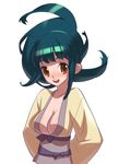 breasts cleavage copyright_request japanese_clothes kimono large_breasts solo tensugi_takashi 