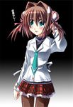  asakura_yume brown_hair da_capo da_capo_ii miniskirt otoki_raku pantyhose school_uniform skirt solo 