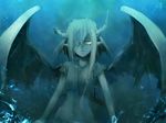  bandages bat_wings bottomless demon demon_girl horns original pointy_ears solo touto_seiro wings yellow_eyes 