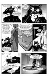2011 adjusting_glasses animal_humanoid antennae_(anatomy) anthro arthropod arthropod_humanoid athletic athletic_male bath bathhouse biceps big_claws black_and_white black_body black_claws black_fur cheek_tuft claws clothing coat comic countershade_neck countershading dialogue drugs duo ears_back english_text evil_grin eyewear facial_tuft fangs fist fur glasses grin gulonine heater hi_res holding_object holding_pill hot_tub humanoid hybrid inner_ear_fluff insect insect_humanoid insect_wings inside jack_salem lab_coat long_claws looking_aside looking_at_another male mammal marten monochrome mustelid musteline narrowed_eyes necktie nude_male open_mouth partially_submerged pills pince-nez pivoted_ears public_bath roz_gibson sable_(marten) smile speech_bubble teeth text topwear tuft undressed water wet wet_body wet_fur whiskers wings