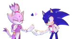  1boy 1girl animal_ears blaze_the_cat blaze_the_cat_(magical_girl) blue_fur bow bowtie cat_ears cat_tail closed_eyes earrings forehead_jewel furry furry_female furry_male gloves green_eyes heart hetero highres jacket jewelry lolaluflores long_sleeves one_eye_closed open_clothes open_jacket pants puffy_short_sleeves puffy_sleeves purple_fur short_sleeves single_earring smile sonic_(series) sonic_speed_simulator sonic_the_hedgehog sonic_the_hedgehog_(valentines) tail teeth white_background white_gloves white_jacket white_pants 