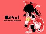  artist_request character_name digital_media_player hakurei_reimu highres ipod ipod_ad parody solo touhou wallpaper 