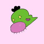 1:1 ambiguous_gender arthropod gastropod green_body hair hanage_(super_milk_chan) logo low_res mollusk nose_hair purple_heart slug solo star_eyes tail y0dare
