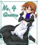  brown_hair glasses kusakami_akira lyrical_nanoha mahou_shoujo_lyrical_nanoha_strikers maid numbers_(nanoha) quattro_(nanoha) solo yellow_eyes 