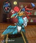 absurd_res archen avian avian_feet beak blue_body bodily_fluids colored_flesh cramorant doesnotexist drooling esophagus facial_markings fan_character feathered_crest feathered_wings feathers feet feral feral_pred feral_prey fossil_pokemon generation_5_pokemon generation_8_pokemon green_eyes gyrotech head_crest head_markings hi_res internal male male_pred male_prey markings mask_(marking) membrane_(anatomy) miles_(nonine) mind_control neck_bulge nintendo oral_vore pokemon pokemon_(species) saliva same_size_vore tail tail_feathers thunk_(gyro) toes vore webbed_feet white_markings wings yellow_markings